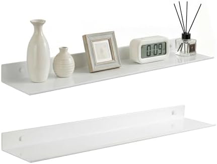 Z metnal White Floating Shelves, Wall Shelf, Metal Square Shelf by Zmetnal