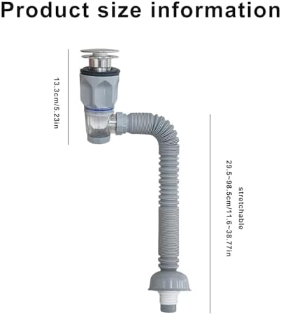 Bathroom Sink Drain Kit，Flexible Expandable P-Trap Sink Drain Pipe - Image 6