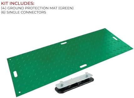 4 Pack 3' x 8' Green Ground Protection Mats w/Double Sided Diamond Plated Tread - Image 4