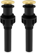 KENES 2 Pack Brushed Gold Pop Up Bathroom Sink Drain Without Overflow by KENESBathroomKitchen