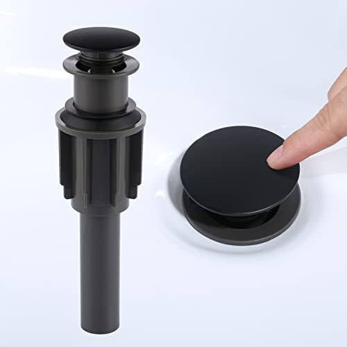 Bathroom Sink Drain Without Overflow, ARCORA Matte Black Pop Up Drain by ARCORA