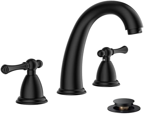 FORIOUS Bathroom Faucet 3 Hole Widespread 8" Sink Faucets Matte Black by FORIOUS