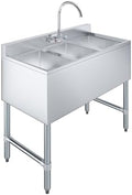 AmGood 38 in. x 19 in. Three Bowl Commercial Underbar Sink by AmGood