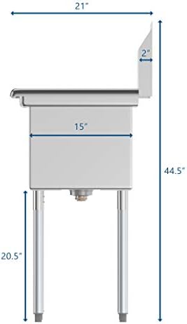 KoolMore 2 Compartment Stainless Steel NSF Commercial Kitchen Prep & Utility - Image 6