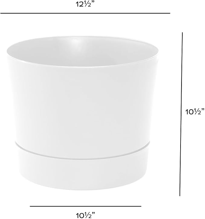 Root & Vessel Majestic Mid-Century Modern Low Profile Cylinder Pot, Matte White - Image 5