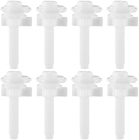 8Pcs Toilet Seat Screws Replacement Kit, Plastic Toilet Seat Hinge Bolts Screws by Tecbeauty