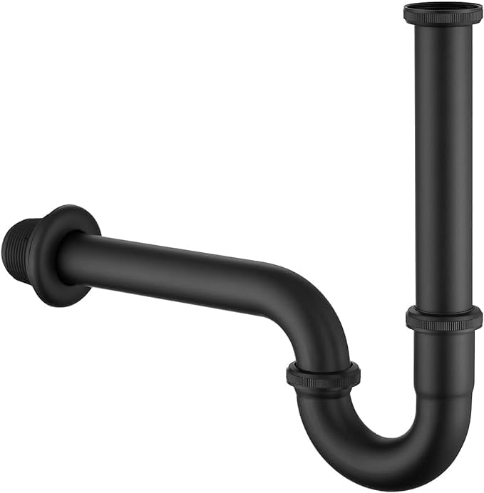 ZM Matte Black Stainless Steel P Trap 1-1/4 Inch Adjustable Drain Kit by ZHUOMINPIPINGSANITARYWARE