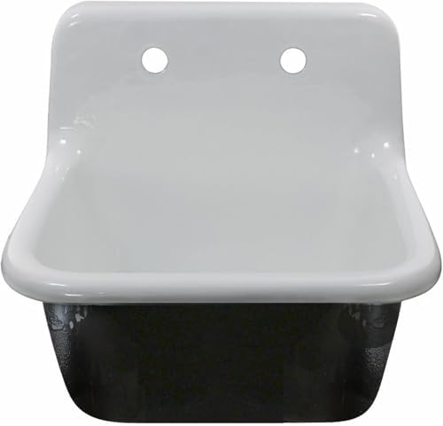 Wall Mount Sink – 22" Small Wall Mounted Bathroom Sink, Cast Iron by Nantucket+Sinks