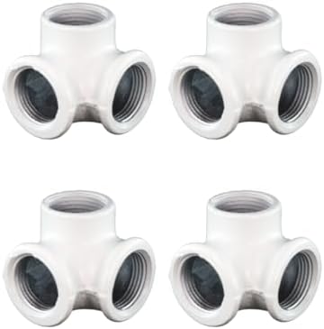 3/4" 3-WAY ELBOW Industrial Threaded Black Iron Pipe Fittings; White Satin by PRIMPIPEWORKS