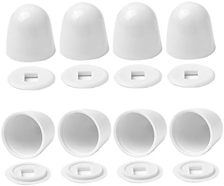 8Packs Universal Toilet Bolt Caps, Round Plastic Push-On Toilet Bowl Bolt Caps by Jwodo