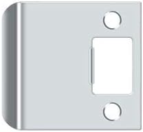 2-1/2 Height Extended Lip Square CORNERED Strike Plate Polished Chrome - Image 2