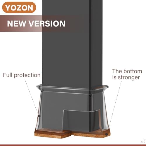 YOZON Chair Leg Floor Protectors Silicone Caps Felt Furniture Pads Covers - Image 2