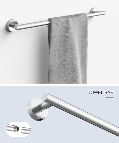 5 Pcs Chrome Bathroom Hardware Accessories Set SUS304 Stainless Steel - Image 2