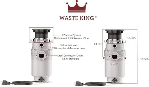 Waste King Garbage Disposal for Kitchen Sink - Image 3