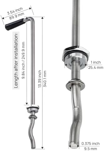 Replacement Handle for Commercial Sink Drain, Waste Valve Drain Lever Drain - Image 4