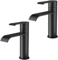 FORIOUS Waterfall Bathroom Faucet Single Hole Matte Black 2 Pack by FORIOUS