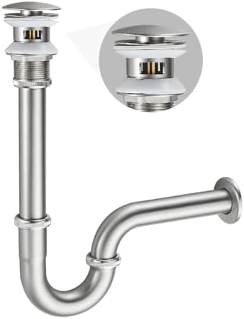 Bathroom Sink U Shape Bottle Trap Complete Set, Adjustable 1-1/4 Bottle P-Trap by DROPINKITCHENSINK
