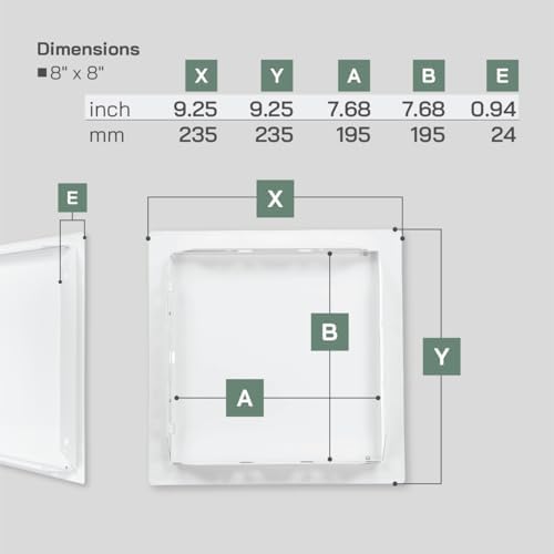 Vent Systems 8'' x 8'' Inch White Metal Access Panel - Image 2