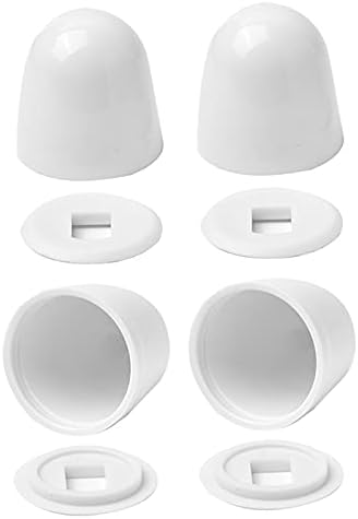 4Packs Universal Toilet Bolt Caps, Round Plastic Push-On Toilet Bowl Bolt Caps by Jwodo