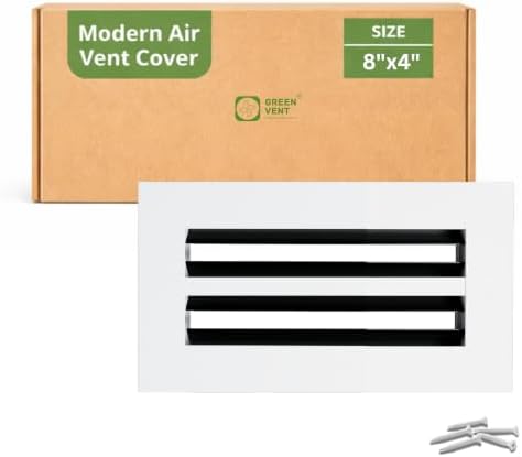 Modern Air Vent Cover 8x4 – Slim Design Aluminum Linear Slot Diffuser, by GREENVENT