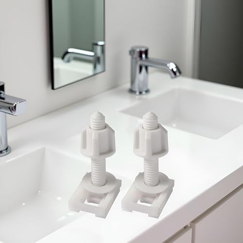 2Pcs White Plastic Toilet Seat Screws and Nuts - Image 6