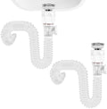 Bathroom White 2 Pack Sink Drain Kit, by Rackickyer