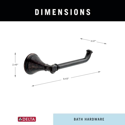 Delta Single Post Toilet Paper Holder | Venetian Bronze | Wall Mount | Cassidy - Image 5