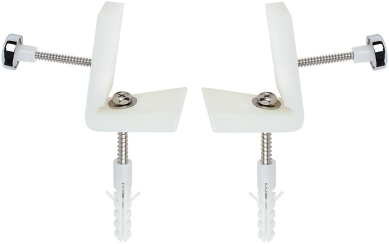 2 Set Toilet Pan Floor Mount Fixing Bolts Screws Non-Wobbly L Angled Bracket - Image 3