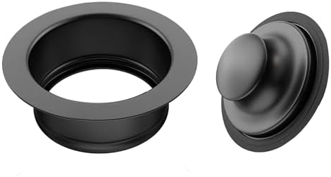 Kitchen Sink Garbage Disposal Flange and Sink Stopper Black-Glossy - Image 3