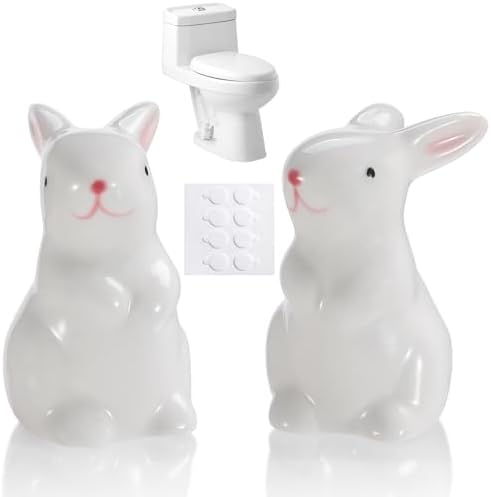 Decorative Rabbit Ceramic Toilet Bolt Caps by Unknown