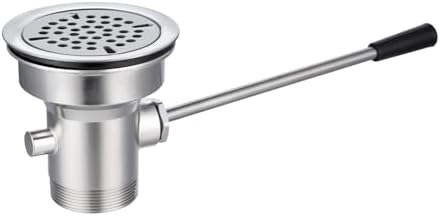 3-1/2" Commercial Sink Drain NO-Overflow, Lever Handle Waste Drain Valve by Sepaitek
