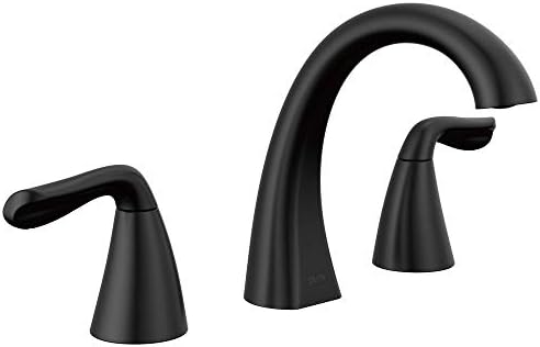 Delta Arvo Matte Black Bathroom Faucet 3 Hole, 8 Inch Widespread Bathroom Sink by Unknown
