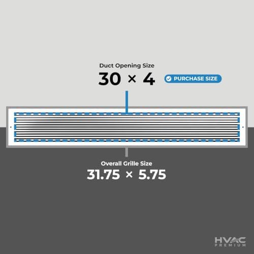 HVAC Premium 30" X 4" Aluminum Return Grille - Image 3