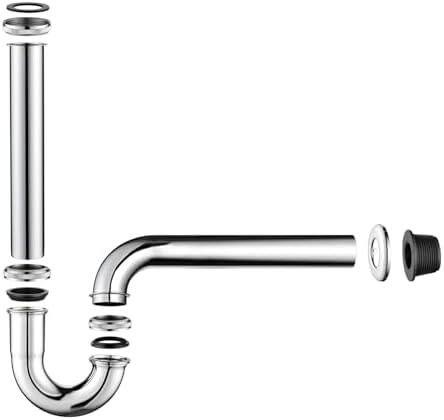 Bathroom Basin Sink Bottle P Trap, Brass U-Shape 1-1/4 inch Slip Inlet Drain - Image 5