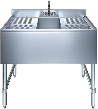 36 in. x 19 in. Stainless Steel Underbar Sink - Image 2