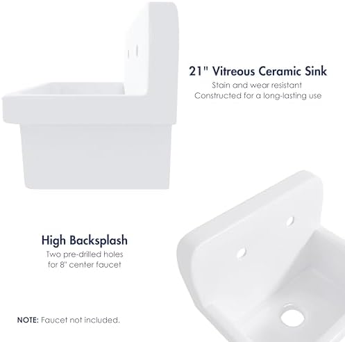 Eridanus 21" Utility Sink, Wall Mount Farmhouse Laundry Sinks - Image 5
