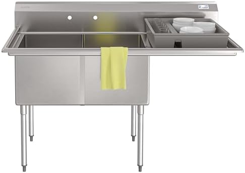 KoolMore 63 in. 18-Gauge 2-Compartment Commercial Sink - Image 2