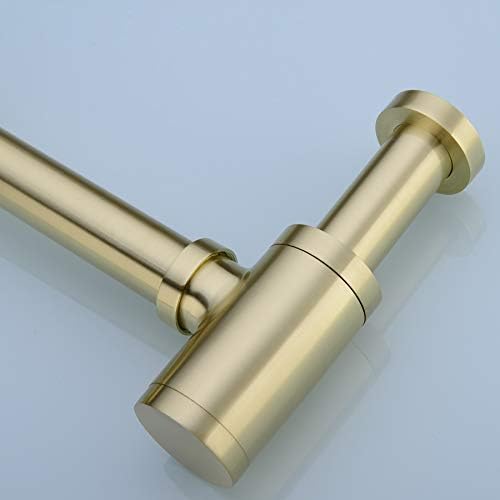 Brass Round Bottle P Trap, Basin Sink Waste Trap Drain Tube Kit Adjustable - Image 2