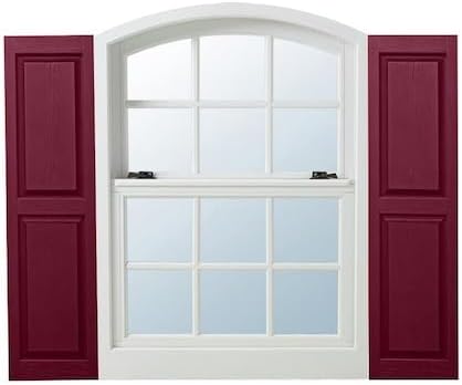 Homeside Raised Panel Vinyl Shutter 1 Pair 14-1/2in. x 31in. 330 Berry - Image 4