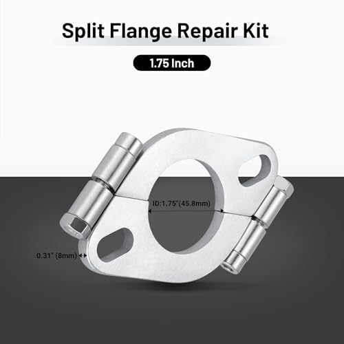 EVIL ENERGY 1.75 Inch Split Flange Repair Kit, Exhaust Flat Oval Flange - Image 2