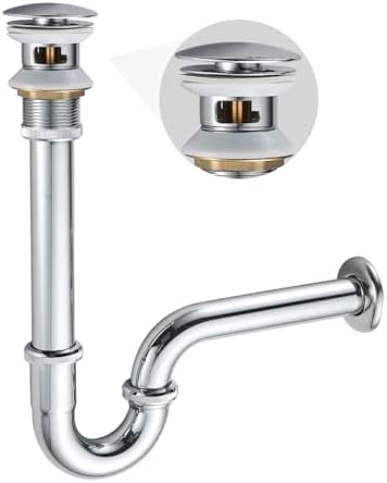 Bathroom Sink Bottle P Trap, U-Shape 1-1/4 inch Slip Inlet Drain Complete Kit by DROPINKITCHENSINK