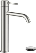 FORIOUS Vessel Tall Bathroom Faucet 1 Hole Brushed Nickel Single Handle by FORIOUS