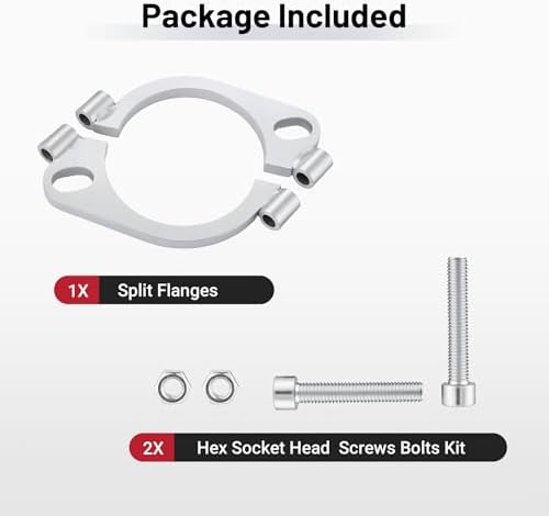 EVIL ENERGY 2.5 Inch Split Flange Repair Kit, Exhaust Flat Oval Flange - Image 7