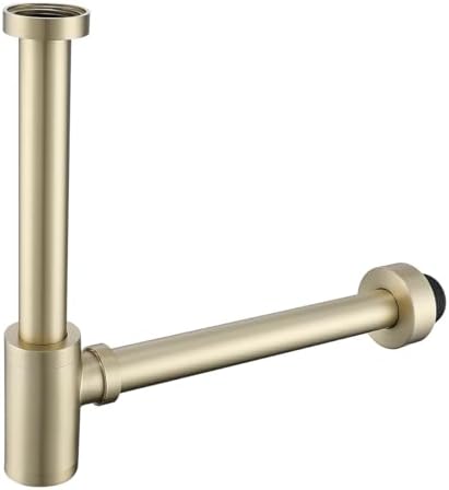 RANDOM Brass Round Bottle P-Trap 1 1/4, Raise and Lengthen Adjustable Basin by RANDOM