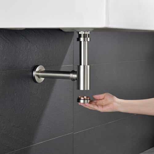 Brass P Trap Bathroom Sink: 1-1/4 Bottle P-Trap - Image 3