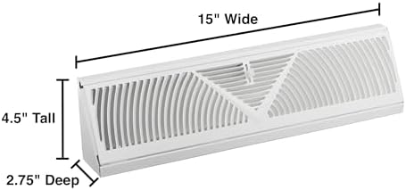 Rocky Mountain Goods 15-Inch Baseboard Register Vent- RoundFlow Design - Image 2