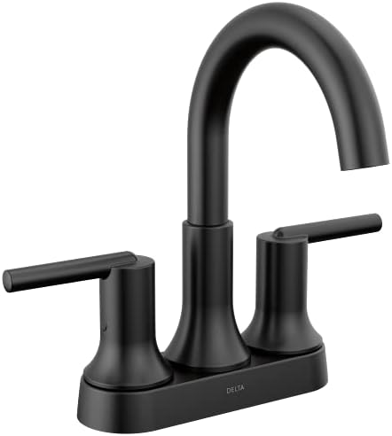 Delta Faucet Trinsic Matte Black Bathroom Faucet, Bathroom Sink Faucet by Unknown