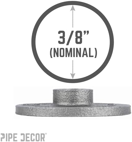 PIPE DECOR 3/8" Malleable Iron Floor Flange 10 Pack, Industrial Steel Grey Fits - Image 4