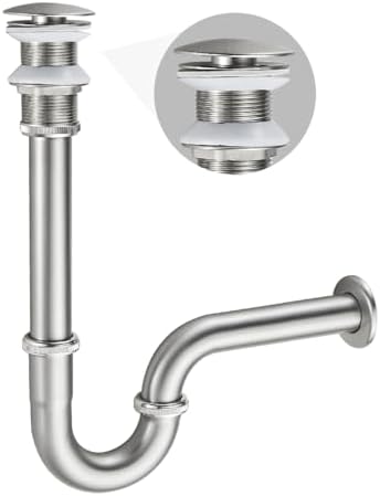 Bathroom Sink U Shape Bottle Trap Complete Set, Adjustable 1-1/4 Bottle P-Trap by DROPINKITCHENSINK