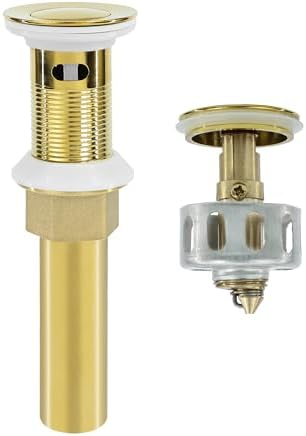 Bathroom Sink Drain, Drain Stopper Gold Stainless Steel Bathroom Sink by Rackickyer